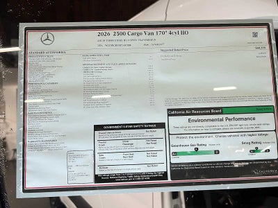 2026 Mercedes-Benz Sprinter 2500 High Roof I4 Diesel HO 170" RWD