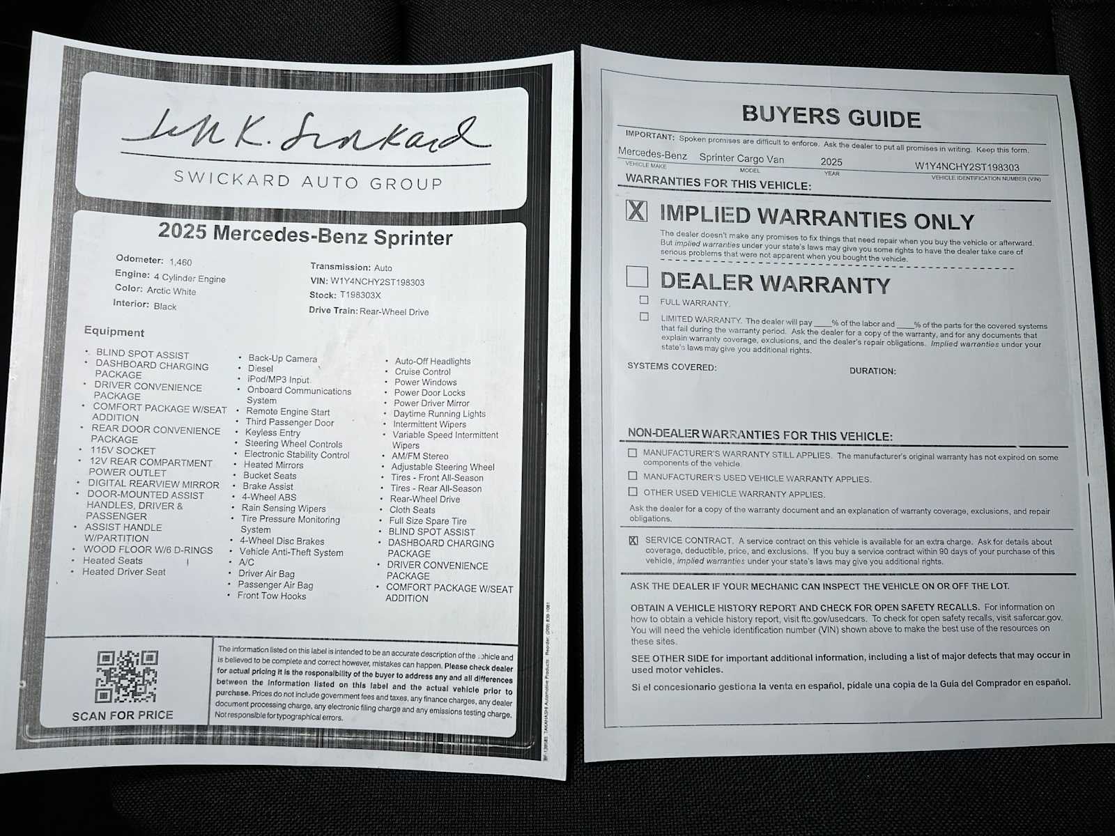 2025 Mercedes-Benz Sprinter 2500 High Roof I4 Diesel HO 170" RWD