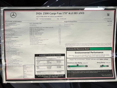 2026 Mercedes-Benz Sprinter 2500 High Roof I4 Diesel HO 170" AWD