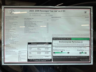 2025 Mercedes-Benz Sprinter 2500 Standard Roof I4 Diesel 144" RWD