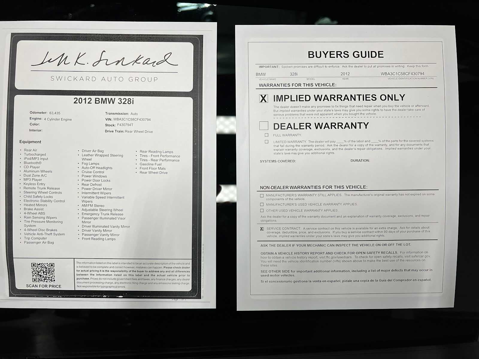 2012 BMW 328i 328i