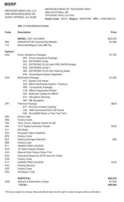 2021 Mercedes-Benz GLC GLC 300
