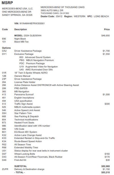 2024 Mercedes-Benz GLB GLB 250