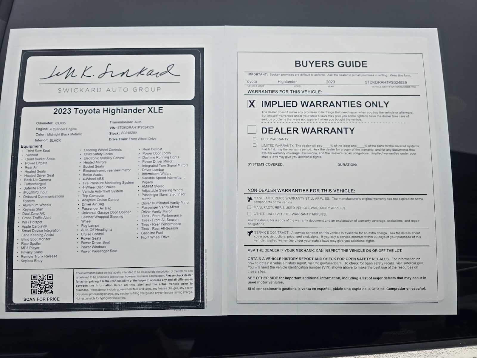 2023 Toyota Highlander XLE