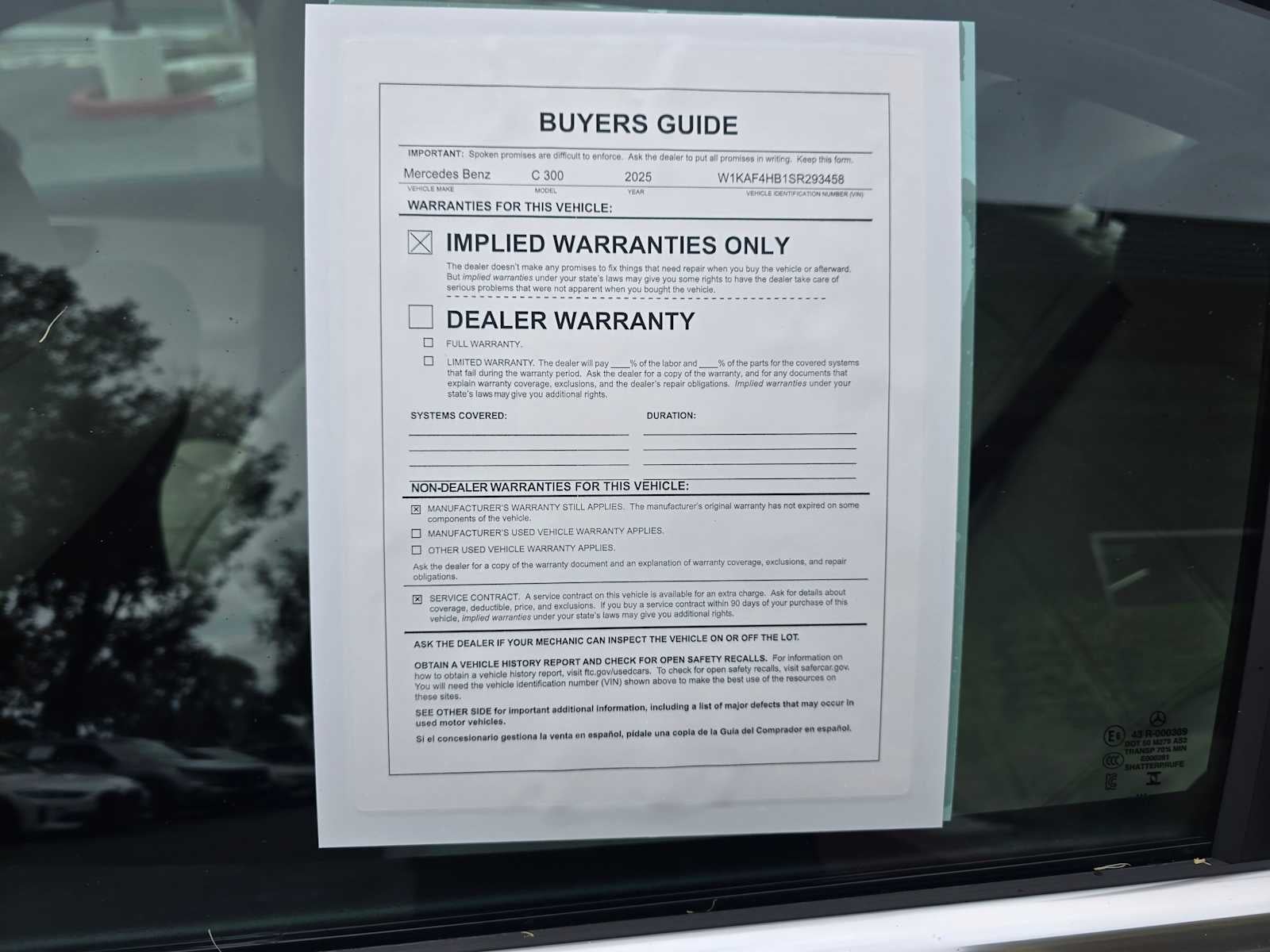 2025 Mercedes-Benz C-Class C 300