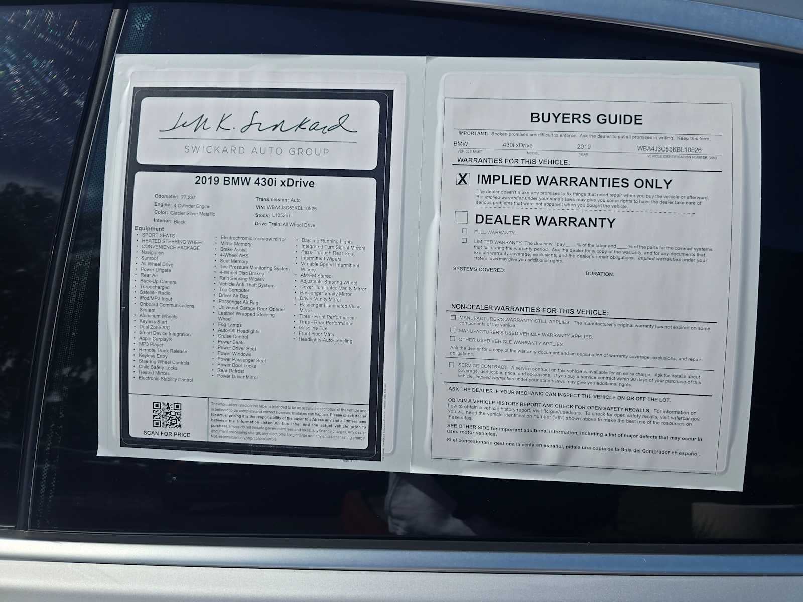 2019 BMW 4 Series 430i xDrive